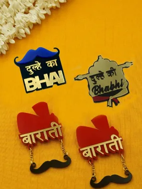 Dulhe ka Bhai   Bhabhi   Barati Brooch Set of 4