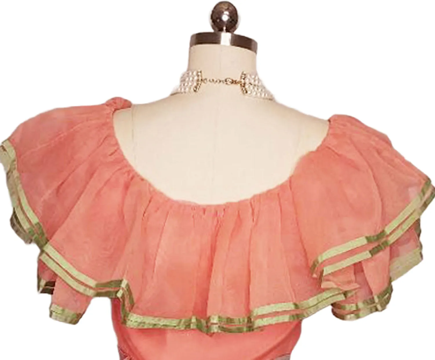 *  VINTAGE WILLIAM PEARSON PEACH ORGANZA BLOUSE AND PLAID SKIRT ENSEMBLE - PERFECT FOR SPRING AND SUMMER EVENTS