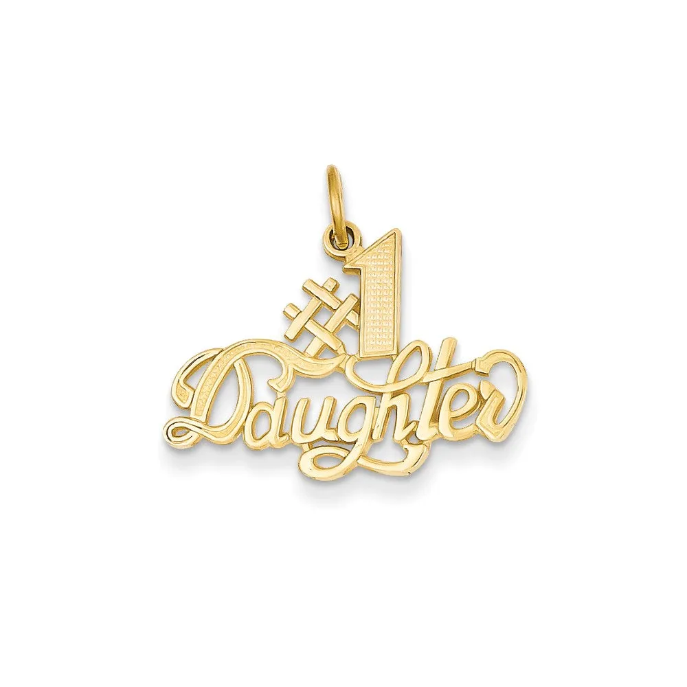 #1 Daughter Charm in 14k Gold