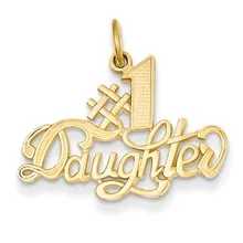 #1 Daughter Charm in 14k Gold