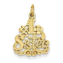 #1 Sister Charm in 14k Gold