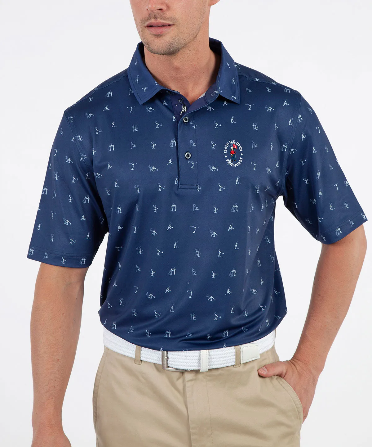 124th U.S. Open Men's Bobby Jones Golfman Print Jersey Polo Shirt