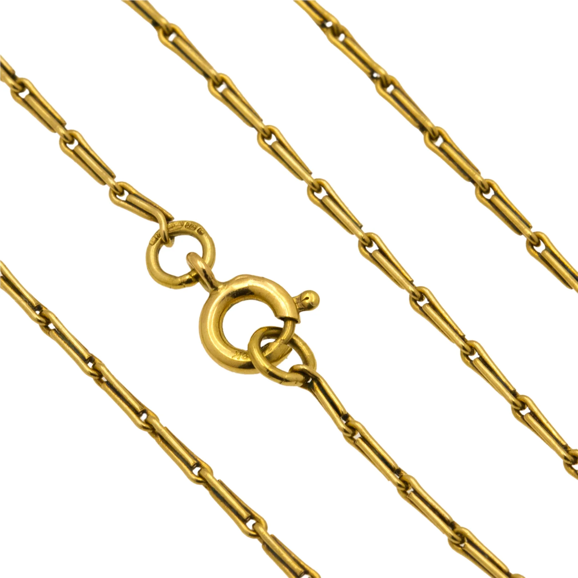 18" Antique 9ct Gold Paperclip Link Chain