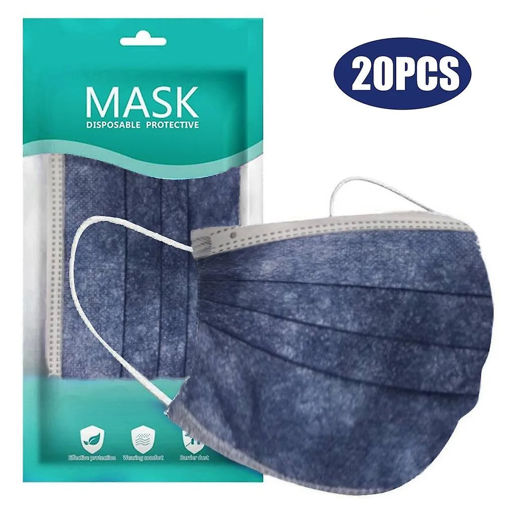 20pcs Masks Disposable Safety Face Mask Personal Breathable Facial Mask 3ply Ear Loop