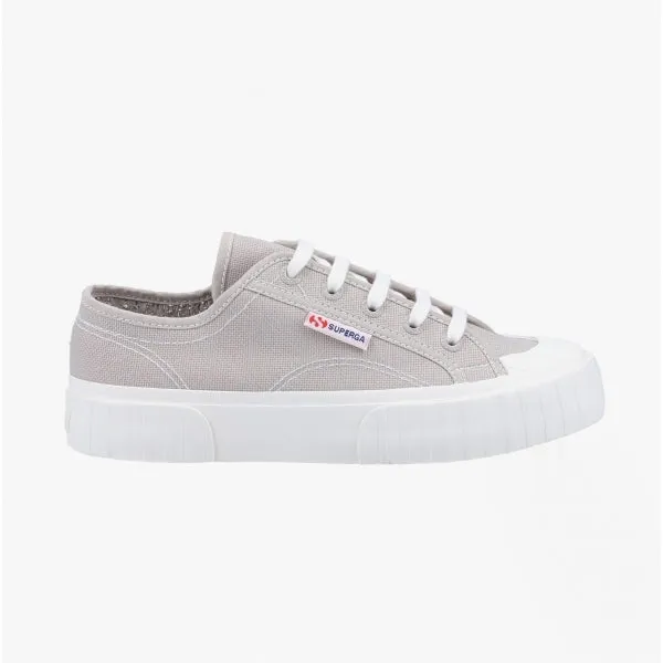 2630 STRIPE Ladies Canvas Trainers Grey Colomba