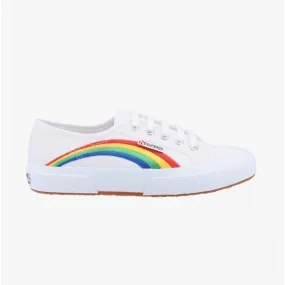 2750 RAINBOW EMBROIDERY Ladies Trainers White/Rainbow