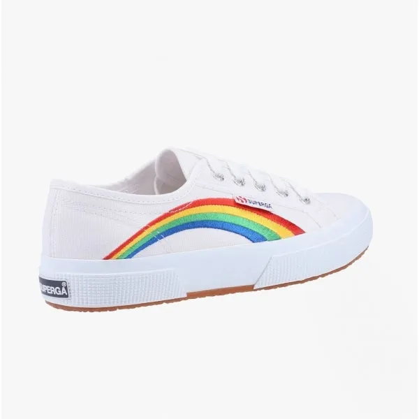 2750 RAINBOW EMBROIDERY Ladies Trainers White/Rainbow