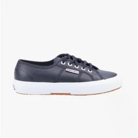 2750 TUMBLED Ladies Leather Trainers Blue Navy