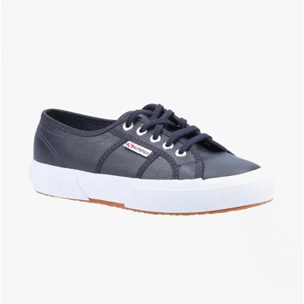 2750 TUMBLED Ladies Leather Trainers Blue Navy