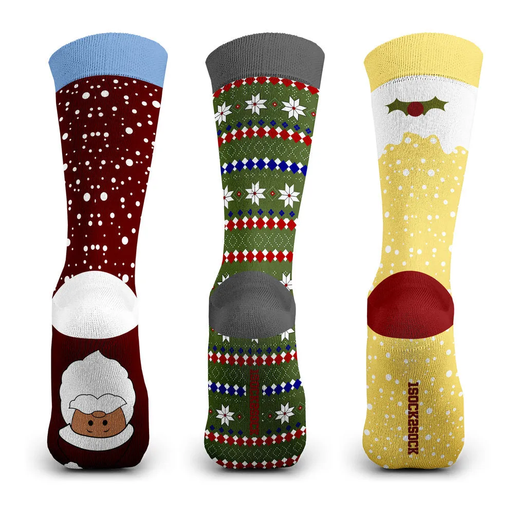 3 PACK CHRISTMAS SOCKS SANTA CLAUSE