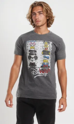 48317 "Disney Walt" Printed Summer Short Sleeves Tee - Heather Charcoal