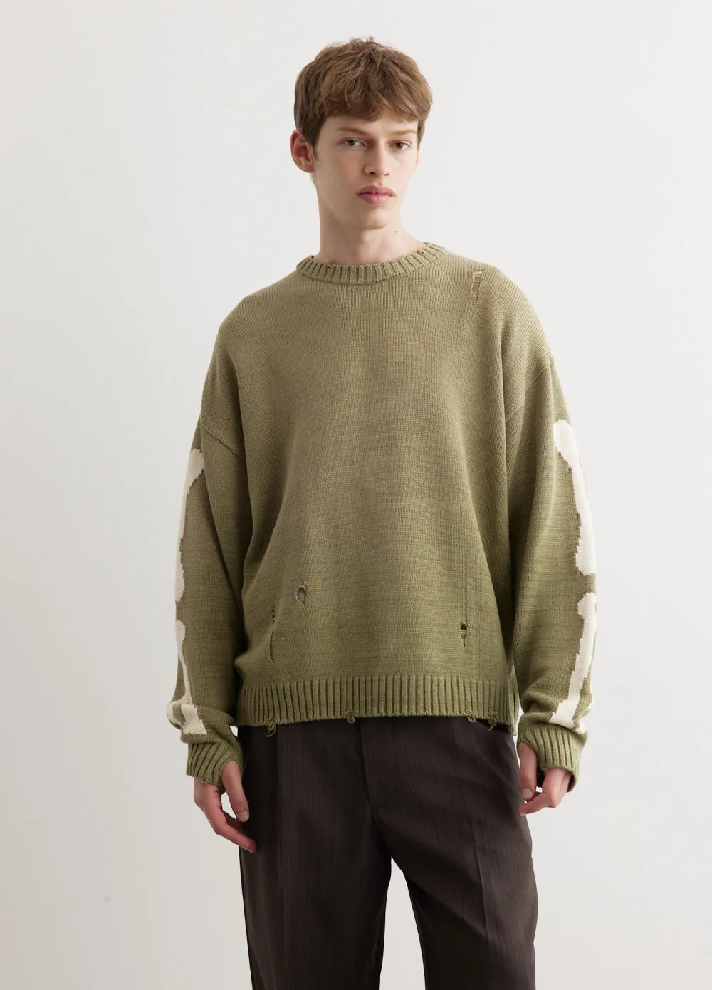 5G Cotton Knit Bone Sweater