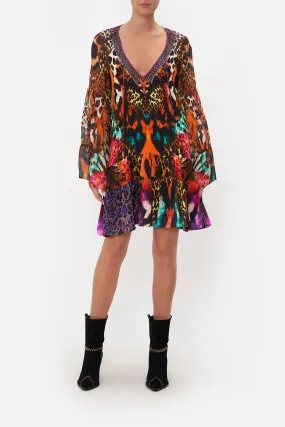 A-LINE GATHERED PANEL DRESS SURREALIST SUSPENSION