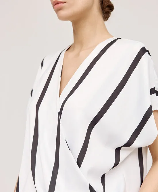 Access Fashion Wrap Striped Blouse