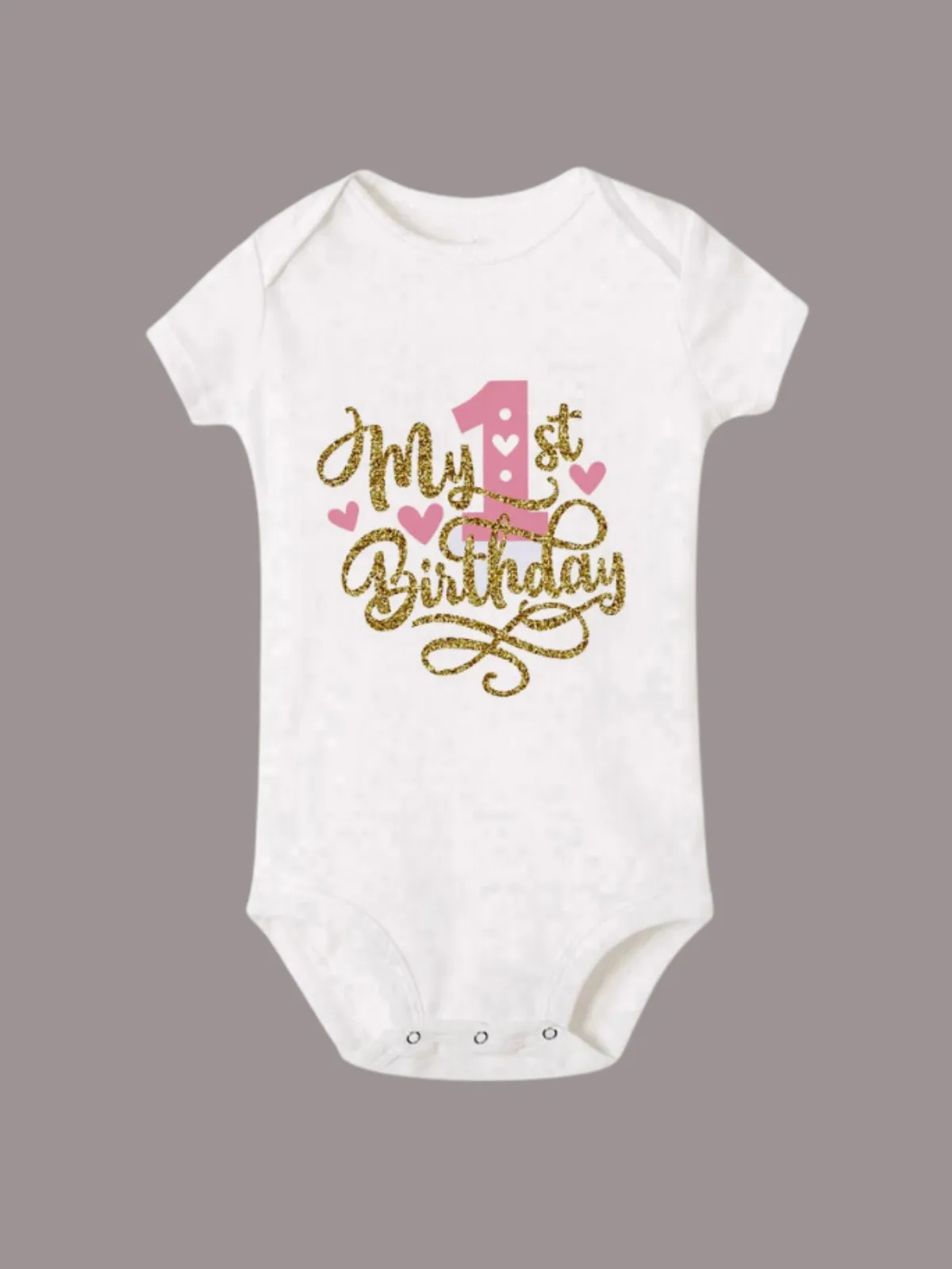 Adorable "My 1st Birthday" Baby Girl Romper - Princess Bodysuit