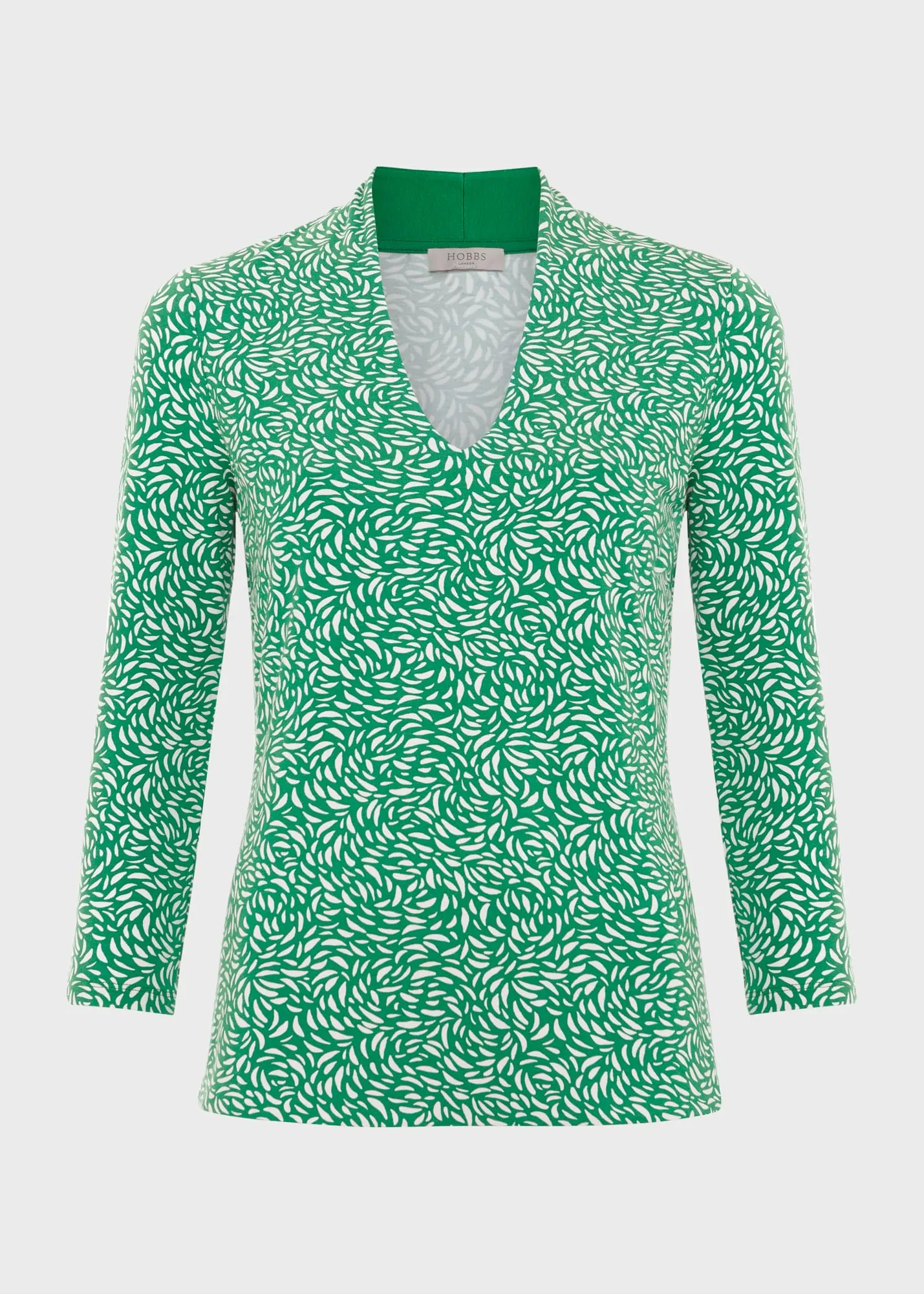 Aimee Printed Top 0224/2278/3669l00 Green-Ivory