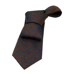 Alexandria Paisley Silk Tie, Brownish Gold / Light Blue