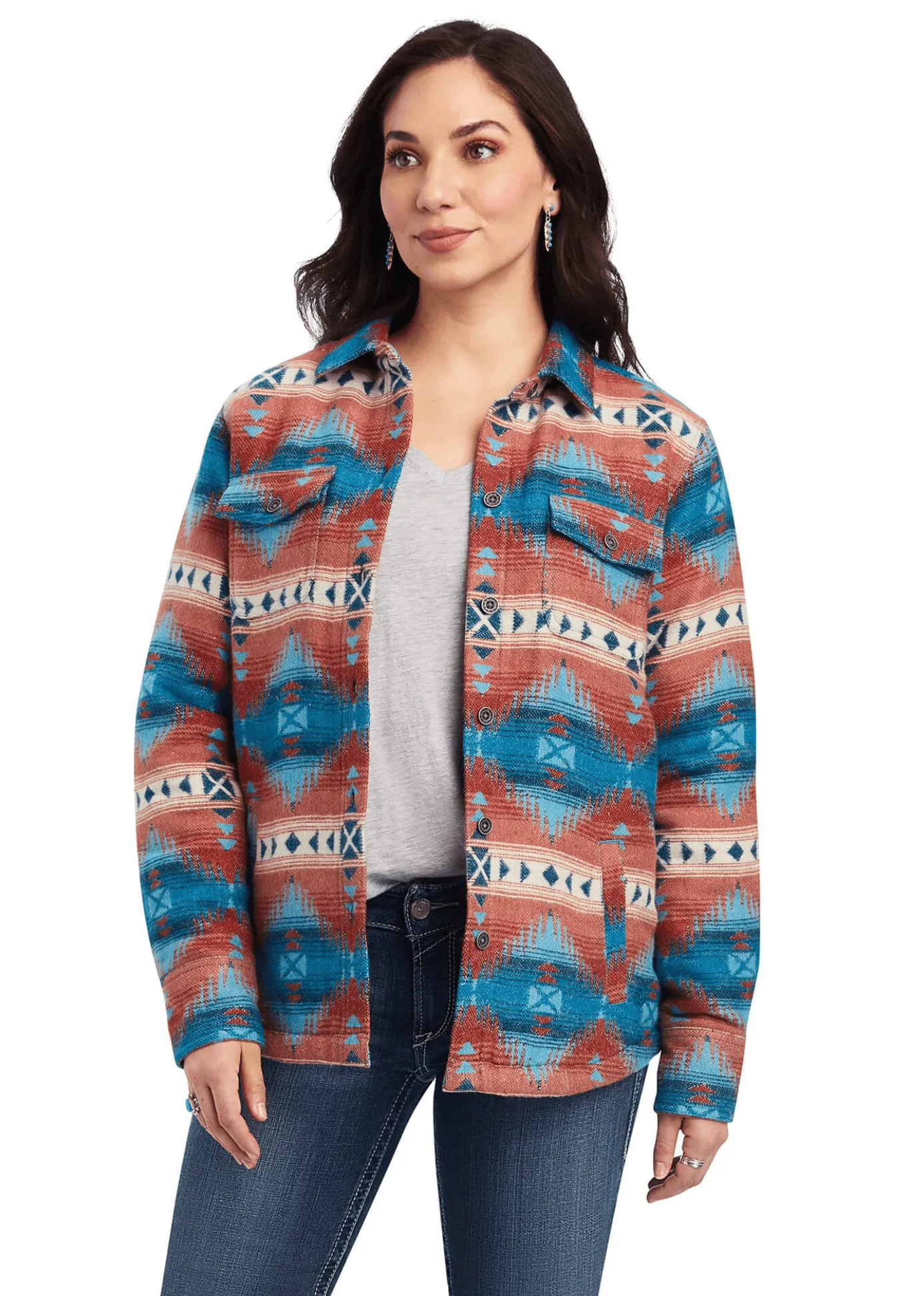 Ariat Women's REAL Shirt Jacket Fiery Jacquard 10041578