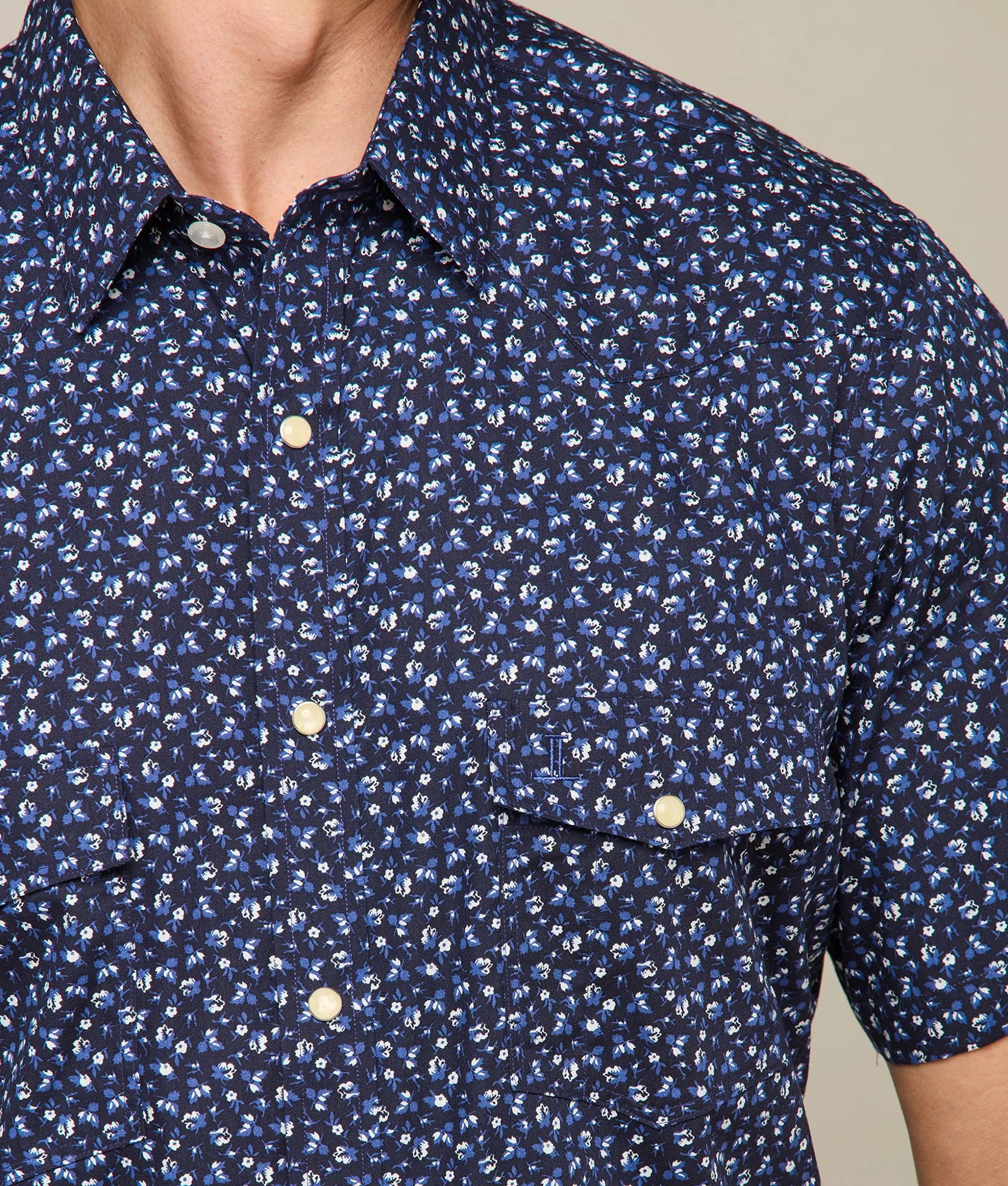 Austin :: Blue On Navy Floral Print