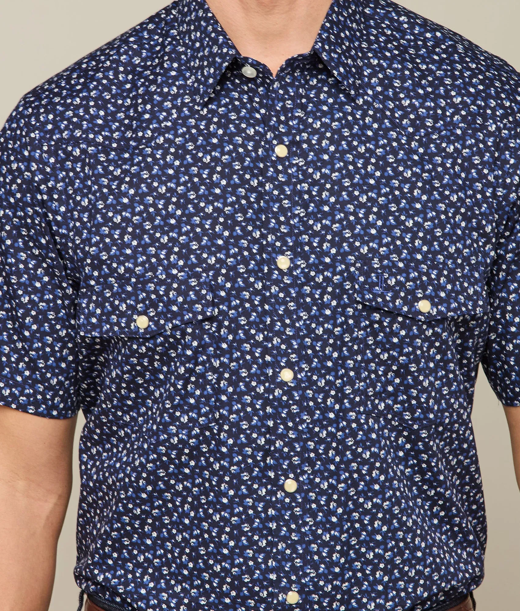 Austin :: Blue On Navy Floral Print