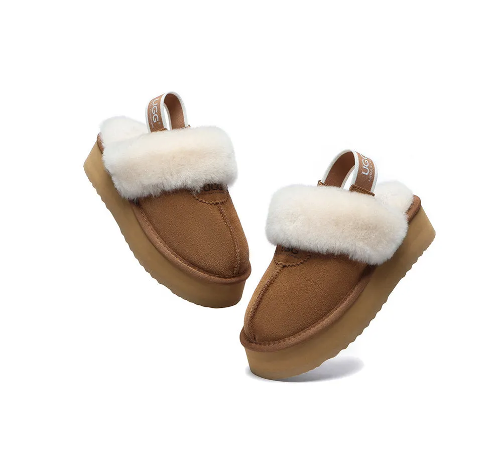 AUSTRALIAN SHEPHERD® UGG Women Removable Strap Slingback Platform Slippers Waffle