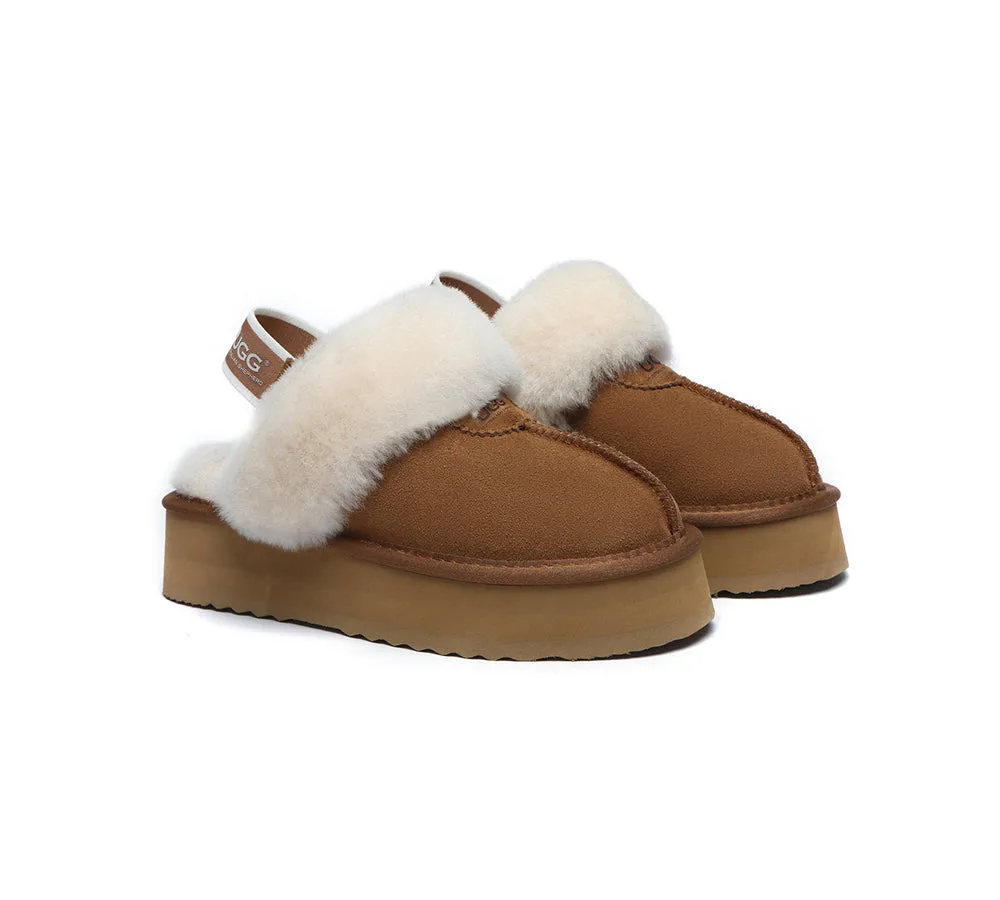 AUSTRALIAN SHEPHERD® UGG Women Removable Strap Slingback Platform Slippers Waffle