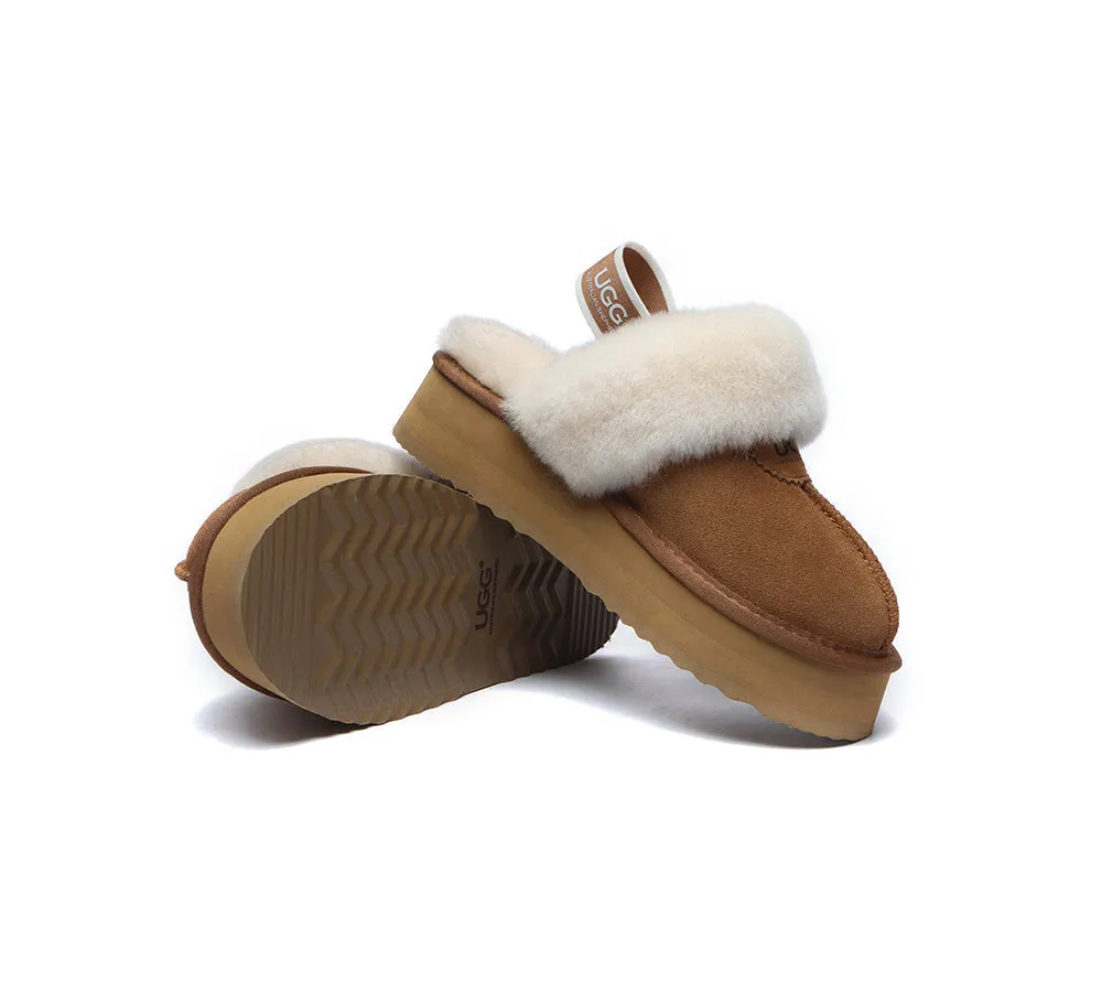 AUSTRALIAN SHEPHERD® UGG Women Removable Strap Slingback Platform Slippers Waffle