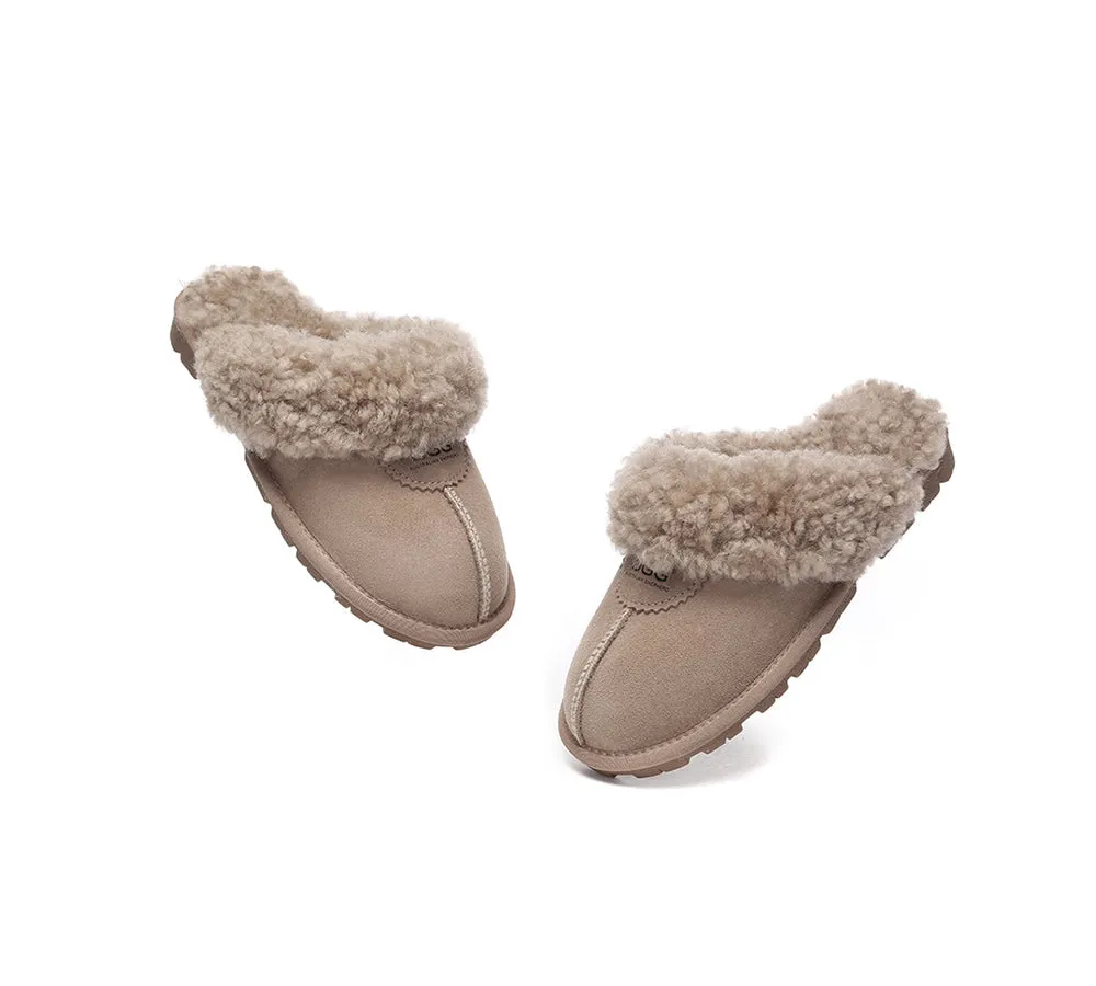 AUSTRALIAN SHEPHERD® UGG Double Faced Sheepskin Wool Slippers Waffle Curly