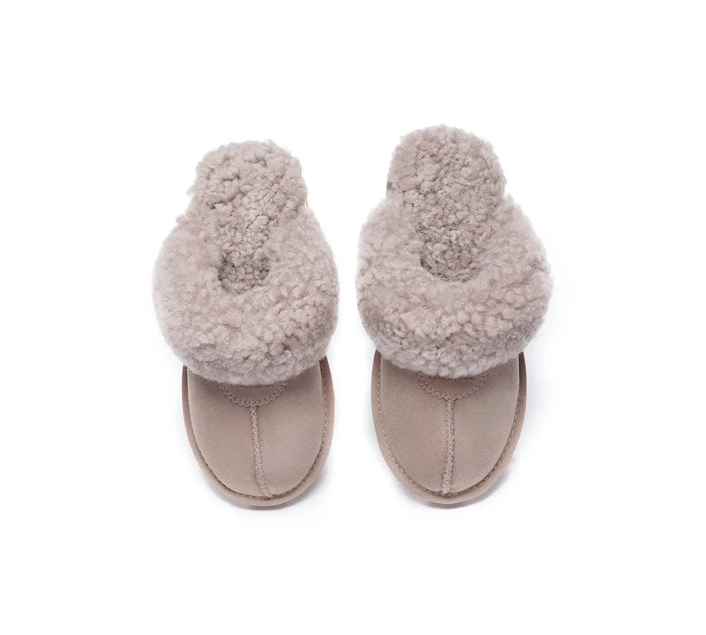 AUSTRALIAN SHEPHERD® UGG Double Faced Sheepskin Wool Slippers Waffle Curly