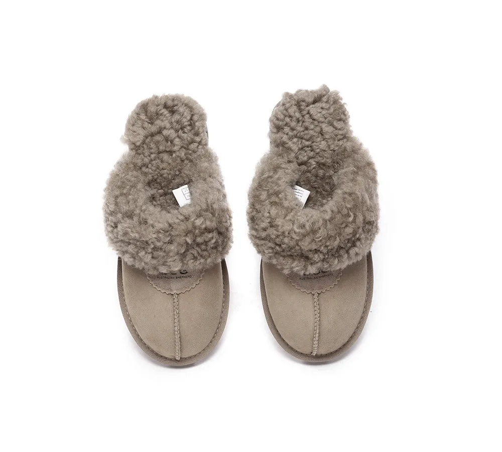 AUSTRALIAN SHEPHERD® UGG Double Faced Sheepskin Wool Slippers Waffle Curly