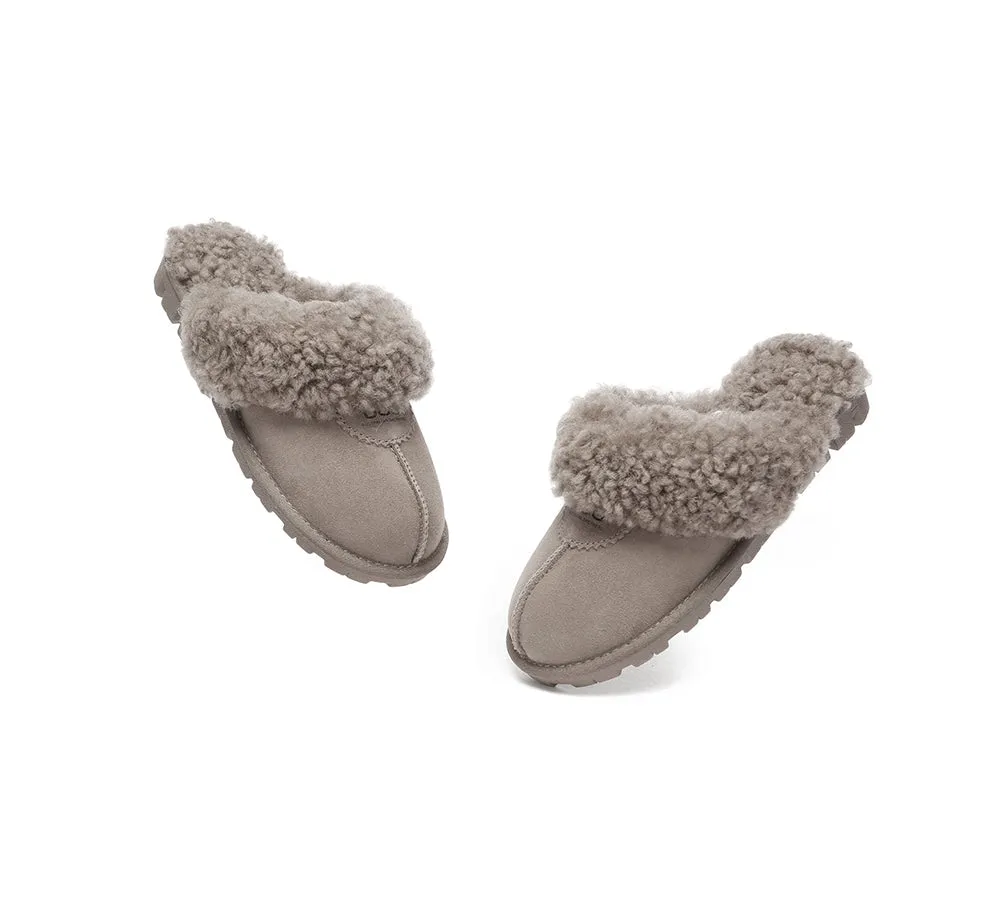 AUSTRALIAN SHEPHERD® UGG Double Faced Sheepskin Wool Slippers Waffle Curly