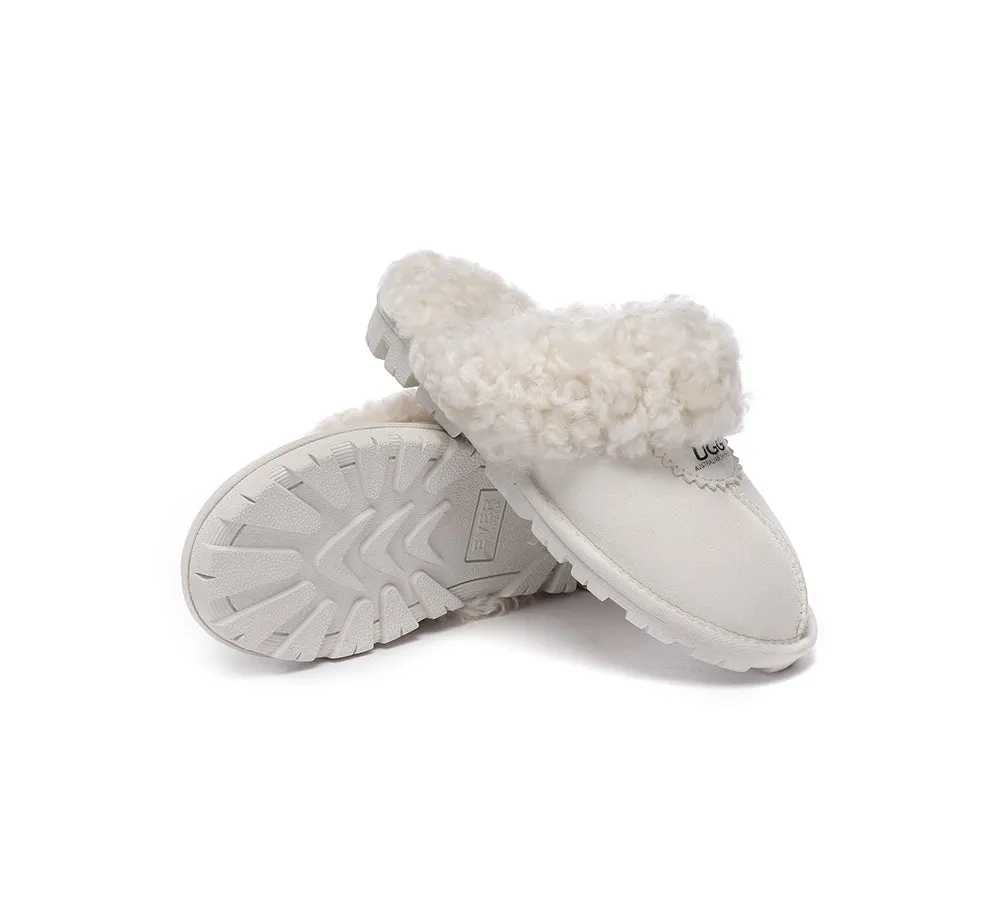 AUSTRALIAN SHEPHERD® UGG Double Faced Sheepskin Wool Slippers Waffle Curly