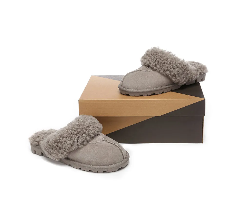 AUSTRALIAN SHEPHERD® UGG Double Faced Sheepskin Wool Slippers Waffle Curly