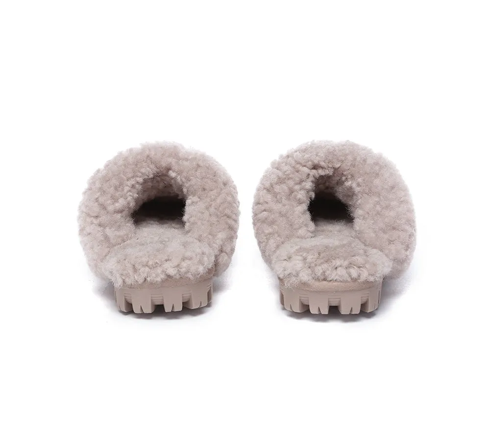 AUSTRALIAN SHEPHERD® UGG Double Faced Sheepskin Wool Slippers Waffle Curly