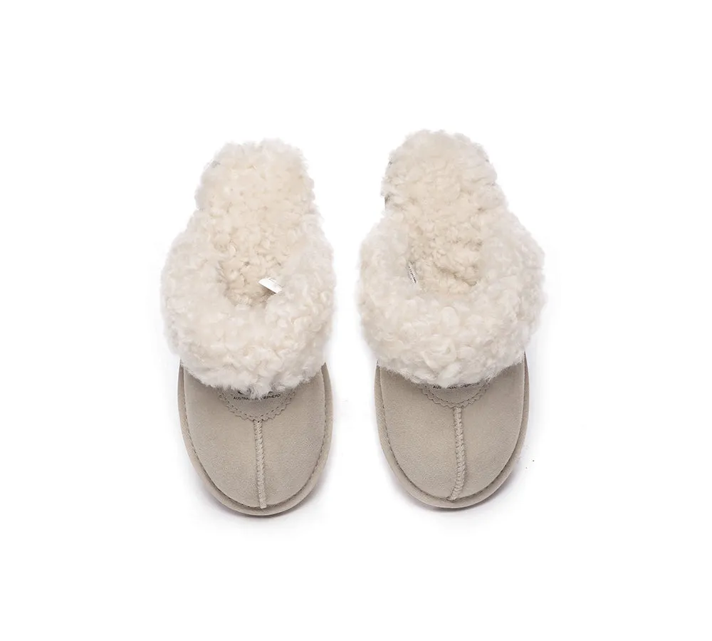 AUSTRALIAN SHEPHERD® UGG Double Faced Sheepskin Wool Slippers Waffle Curly