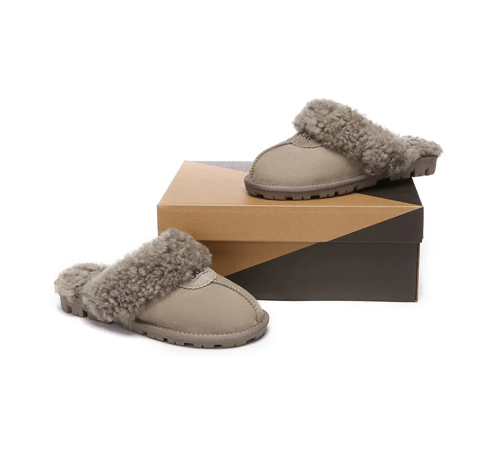 AUSTRALIAN SHEPHERD® UGG Double Faced Sheepskin Wool Slippers Waffle Curly