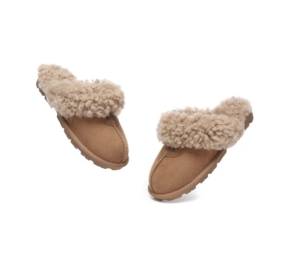 AUSTRALIAN SHEPHERD® UGG Double Faced Sheepskin Wool Slippers Waffle Curly