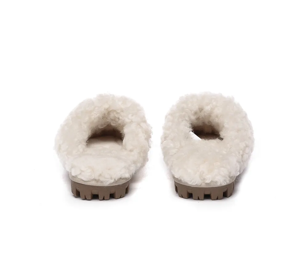 AUSTRALIAN SHEPHERD® UGG Double Faced Sheepskin Wool Slippers Waffle Curly