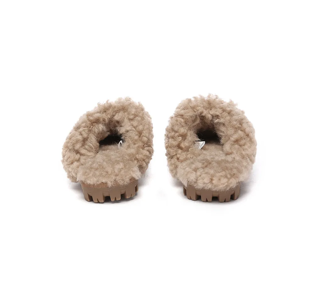 AUSTRALIAN SHEPHERD® UGG Double Faced Sheepskin Wool Slippers Waffle Curly