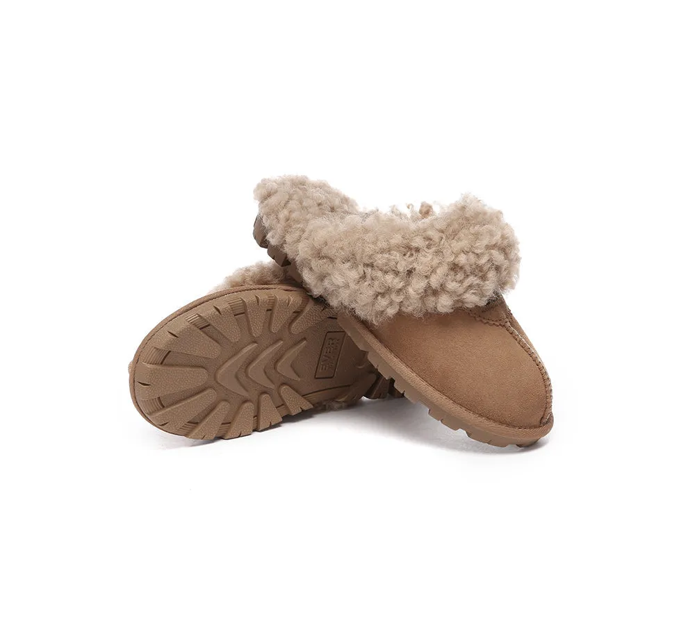 AUSTRALIAN SHEPHERD® UGG Double Faced Sheepskin Wool Slippers Waffle Curly