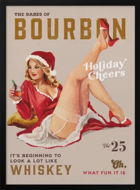 Babes of Bourbon Vol 25 Holiday Cheer Christmas Pinup - Stretched Canvas, Poster or Fine Art Print