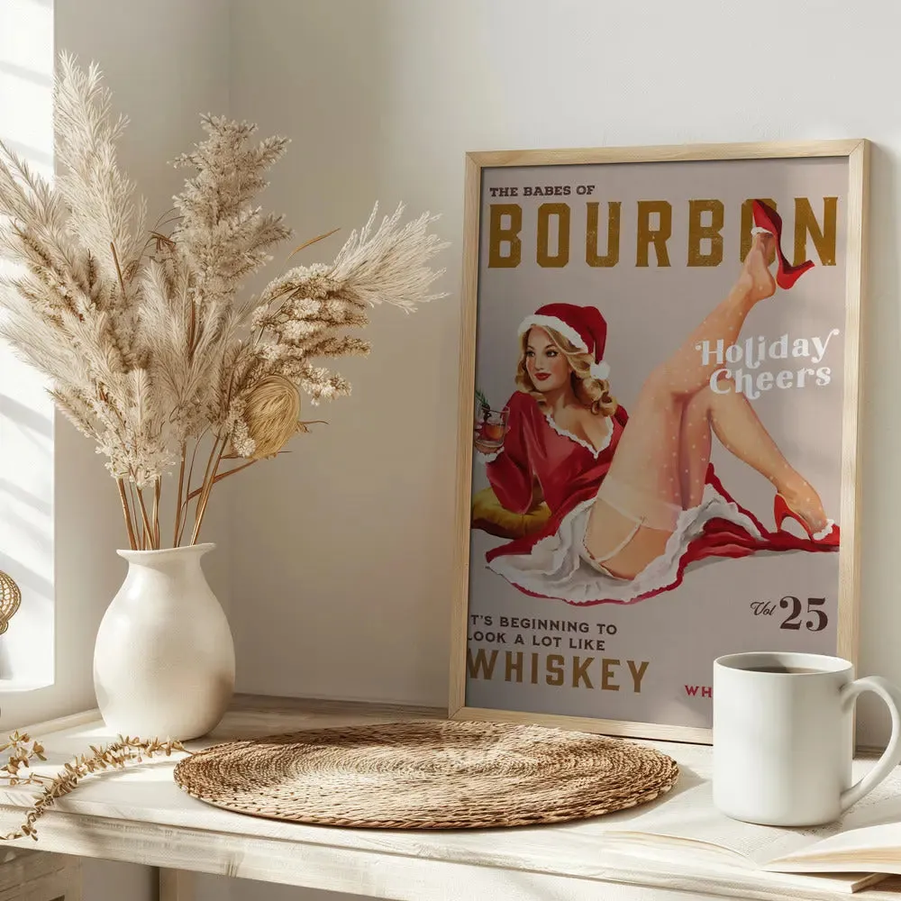 Babes of Bourbon Vol 25 Holiday Cheer Christmas Pinup - Stretched Canvas, Poster or Fine Art Print