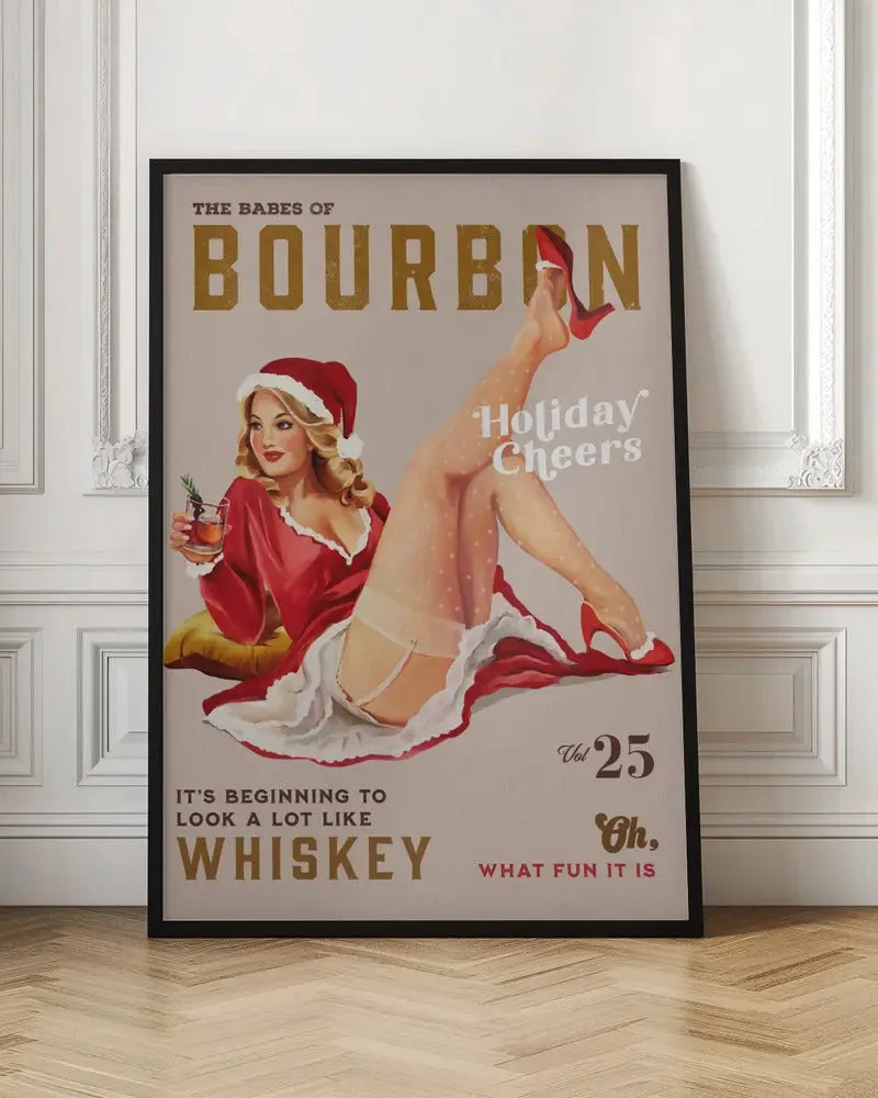 Babes of Bourbon Vol 25 Holiday Cheer Christmas Pinup - Stretched Canvas, Poster or Fine Art Print