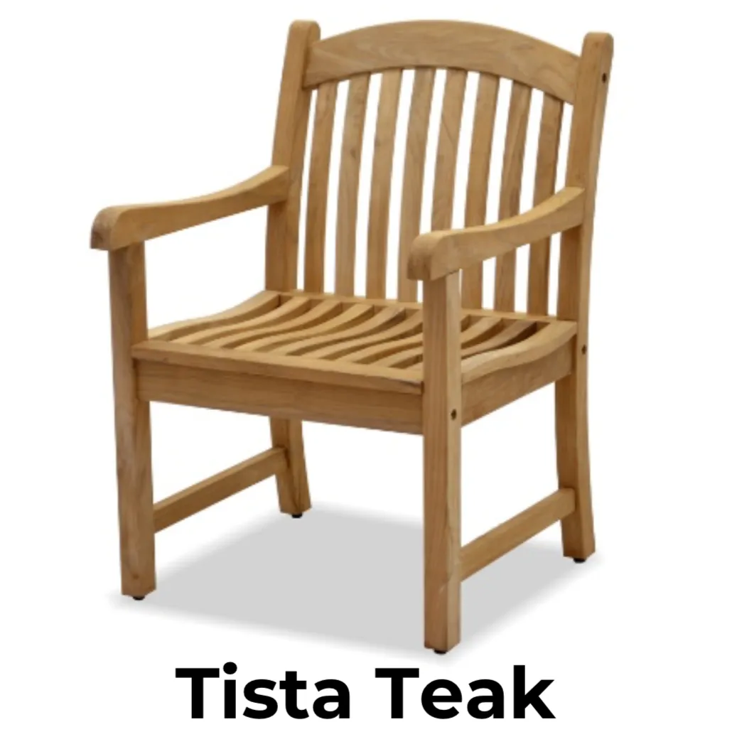 Bali Teak 7pc Outdoor Dining Set (Teak Rectangular Extendable Table 70-94" with 6 Teak Tista Armchairs  FREE Cushions)