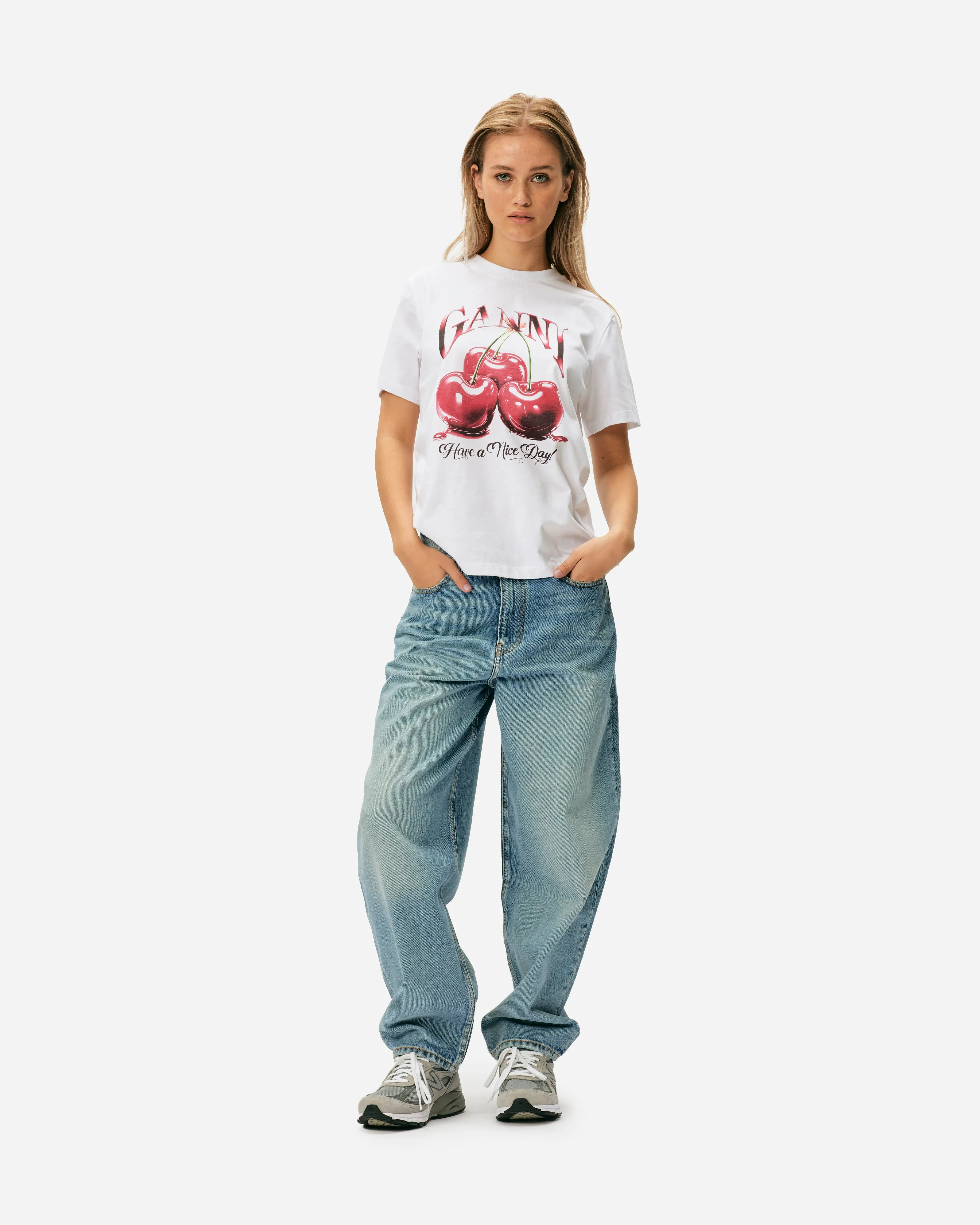 Basic Jersey Cherry Relaxed T-shirt