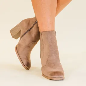 Basic Needs Booties, Taupe