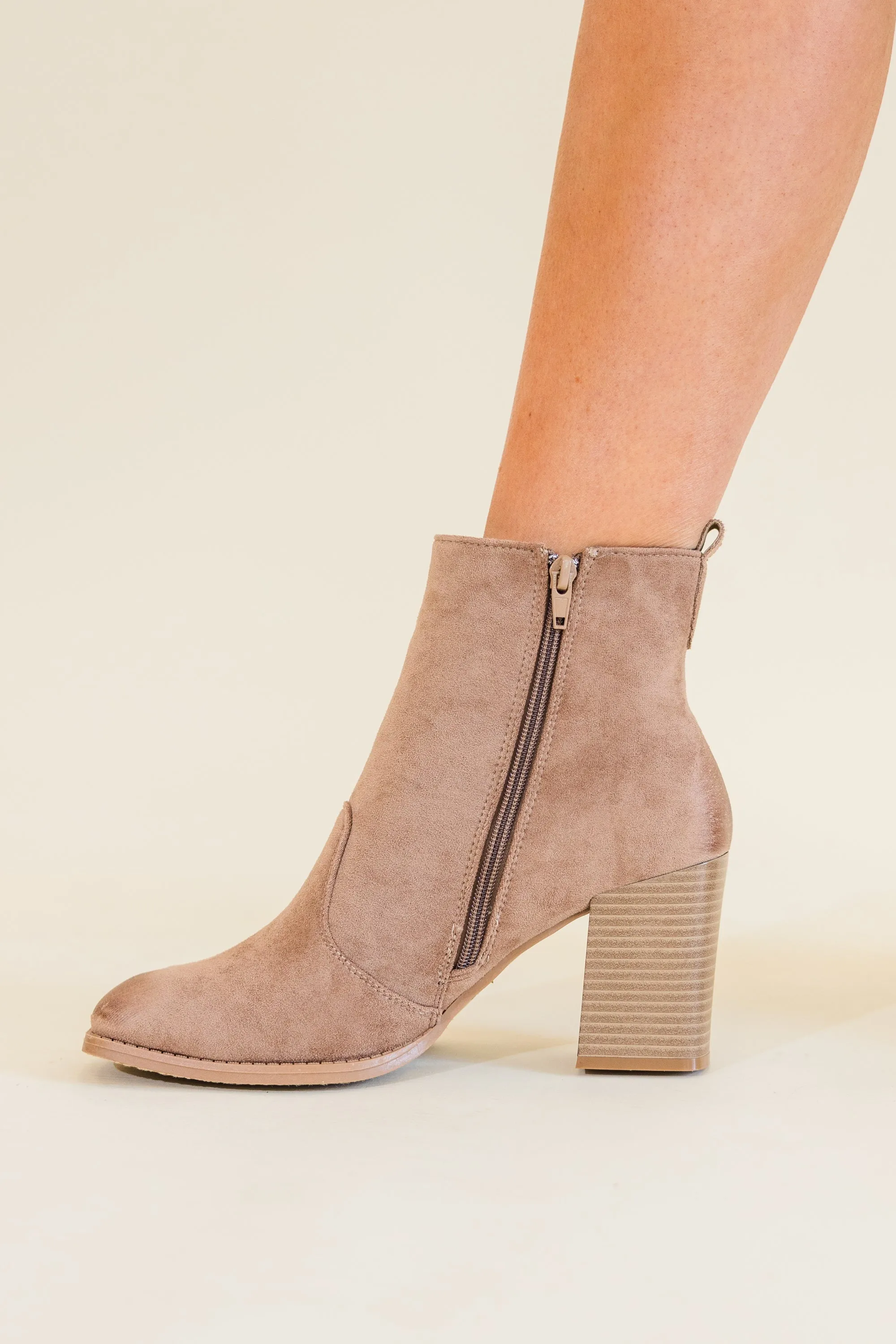 Basic Needs Booties, Taupe