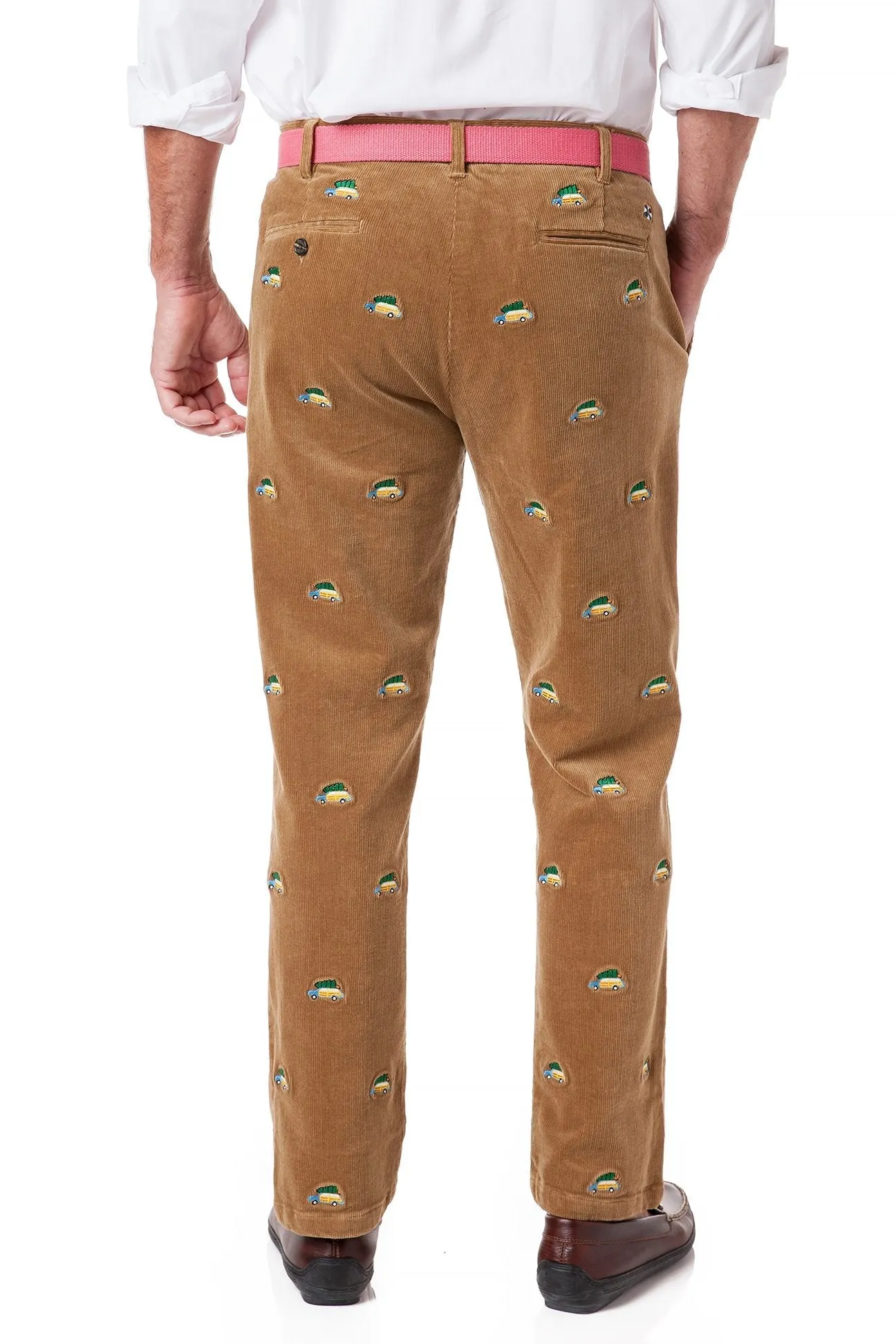 Beachcomber Cord Pant Khaki With Woody & Xmas Tree