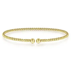 Beaded Yellow Gold Bangle Bracelet