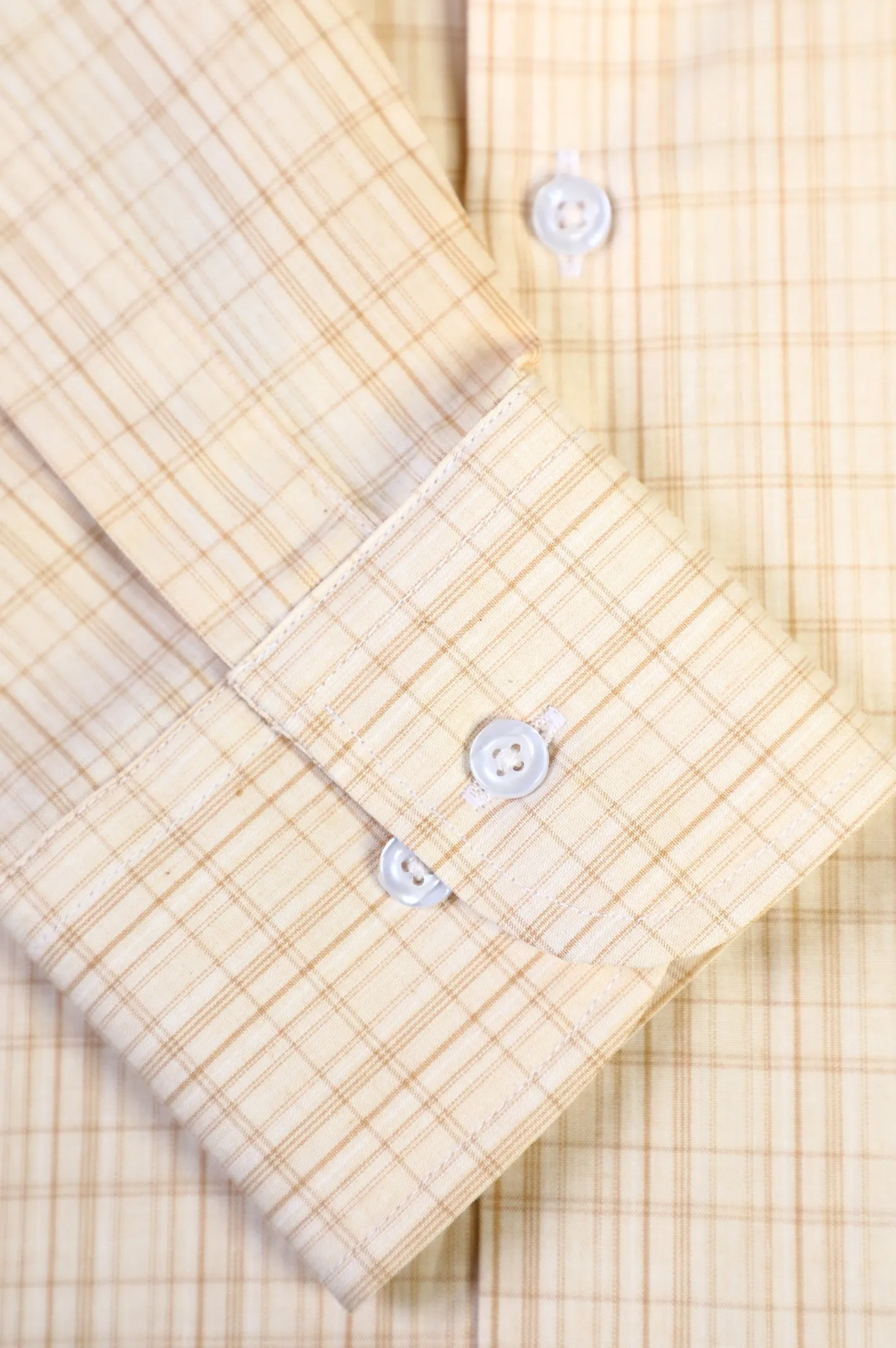 Beige Tattersall Check Formal Shirt